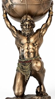 Elegant Atlas Figur med Åbningsklode. Smykkeopbevaring og Dekoration