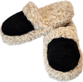 JULEGAVER TIL MANDEN. Varme, sort - gråt, uld sutsko herre, 239 kr.