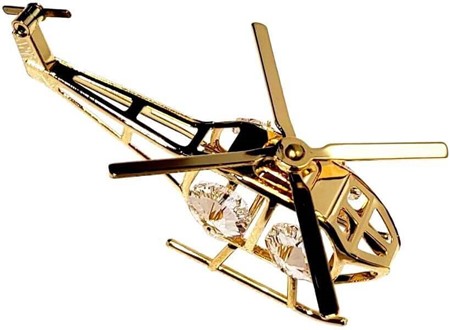 GAVE TIL HAM DER HAR ALT. Forgyldt helikopter med Swarovski krystaller