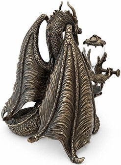 TIMEGLAS. Unik Veronese skulptur af dragen med timeglas i hænderne