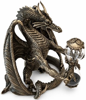 TIMEGLAS. Unik Veronese skulptur af dragen med timeglas i hænderne