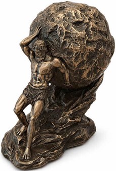 Sisyfos Bronze Figur. Et Symbol på Vedholdenhed og Dekorativ Elegance