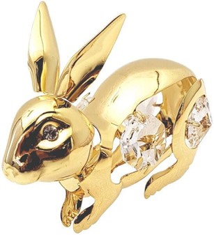 DYREFIGURER TIL PYNT. Flot forgyldt kanin med Swarovski krystaller