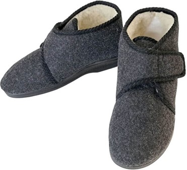 Filt Hjemmesko Herre. Med Velcro og gummisål - til unge og ældre mænd