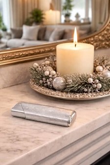 KVALITETS LIGHTER. Elegant lighter i sølv med "Good Luck"