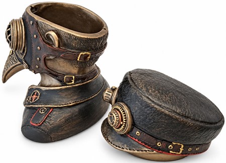 DEKORATION TIL STUEN. Impossant figur af Pestlægen i Steampunk stil
