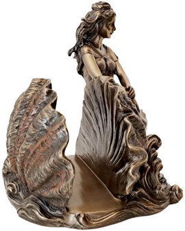 SERVIETHOLDER. Flot Veronese figur i form af en kvinde på en konkylie