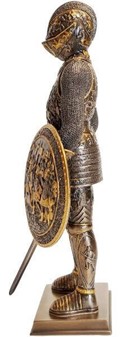 Ridderfigur i Bronze: Ægte Historisk Elegance til Dit Hjem