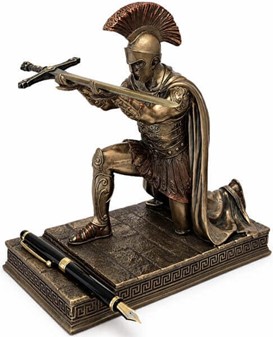 SKULPTURER TIL HJEMMET. Romersk Centurion Figur - Kuglepensholder
