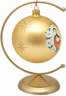 Eksklusiv Julekugle. Gør julen magisk med Maria og Jesus i guld. 10 cm