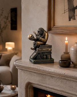 Den Oplyste Abe. Dekorativ figur med hemmelig æske og symbolik