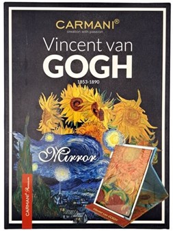 Fristående spejl i et unikt etui med "Solsikker" af Vincent van Gogh