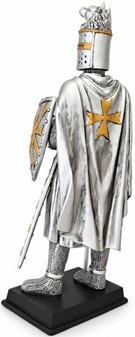 HISTORISKE FIGURER. Tempelridder - unik middelalder ridder skulptur