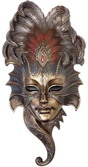 BILLIG VÆGDEKORATION. Bronzebelagt venetianske maske, bolig ting