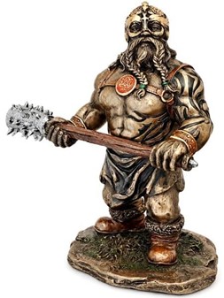 Viking figur med Humor: Kriger med Kølle og med et truende blik!