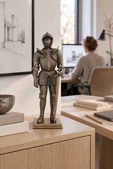 Bronzefigur af Ridder i Rustning. Gaven til Venskab og Styrke