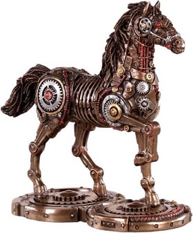 Steampunk hestefigur. En unik og dekorativ gave til hesteelskere