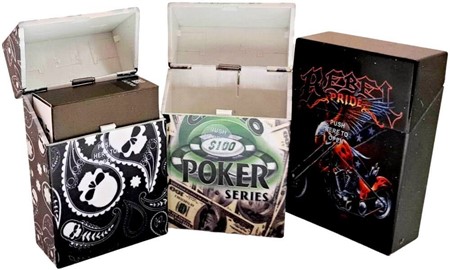 CIGARETETUI PLASTIK. 3 stk. etui til cigaretpakke med farvede billeder