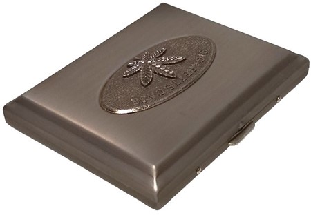 CIGARETETUI 18 STK. Etui til standard cigaretter dekoreret hampblad