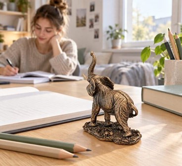 Lille Elefant Figur. Bronze Dekoration – Perfekt Gave til Hjemmet