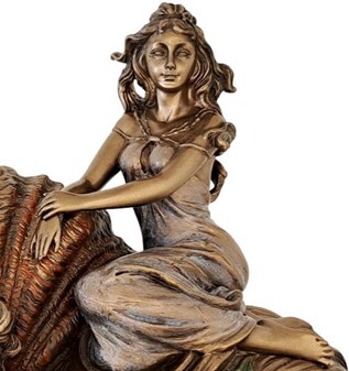 SERVIETHOLDER. Flot Veronese figur i form af en kvinde på en konkylie