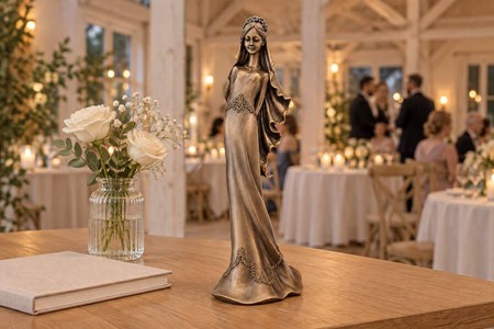 Bedste Bryllupsgave. Tidløs elegance - eksklusiv bronze brudefigur