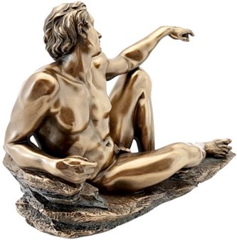 Skabelsen af Adam. Klassisk Bronzeskulptur, der ånder liv i dit hjem