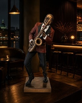 Jazzsaxofonist Figur. Perfekt og stilfuld gave til musikelskere