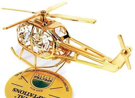 GAVE TIL HAM DER HAR ALT. Forgyldt helikopter med Swarovski krystaller
