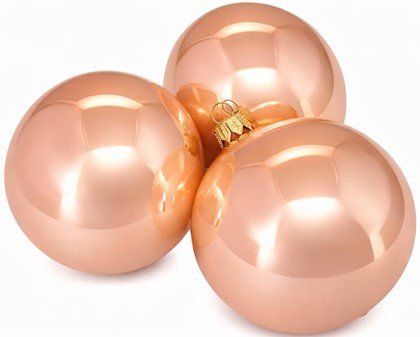 Laksefarvede julekugler, fordi dit juletræ fortjener glam! Ø 8cm 6 stk