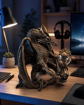 TIMEGLAS. Unik Veronese skulptur af dragen med timeglas i hænderne