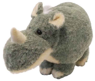 ØKOLOGISK SOVEDYR. Næsehorn af uld, udstoppet legetøj til børn. H:24cm