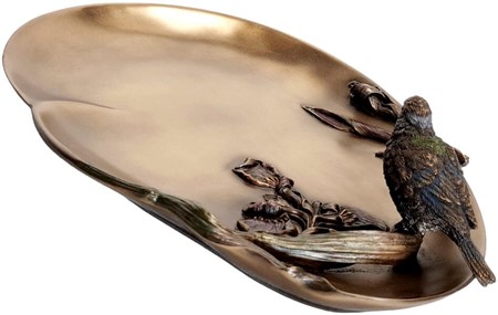 Elegant Art Nouveau pyntefad med fugl. Perfekt til stilfuld dekoration