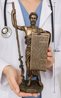 Hippokrates Bronzefigur. Eksklusiv Gave til Læger og Lægekandidater