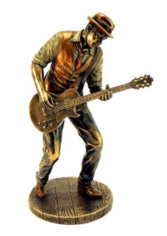 GAVE TIL MUSIKERER. Unik skulptur af en jazz guitarist fra New Orleans