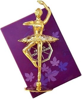 GAVER TIL PIGEN. Flot figurine af ballerina med Swarovski krystaller
