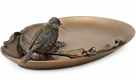 Elegant Art Nouveau pyntefad med fugl. Perfekt til stilfuld dekoration