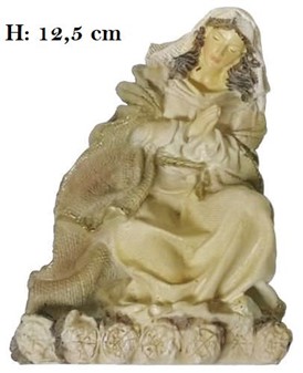 JULEGAVE. Hellige Familie, sæt med 9 stk porcelæn / gips figurer