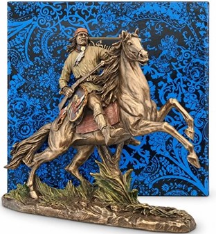 INDIANER FIGUR. Apache på hest, bronze dekoration til hjemmet