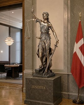 RETFÆRDIGHEDS GUDINDE. Justitia figur bronze til kontor dekoration