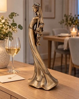 Bedste Bryllupsgave. Tidløs elegance - eksklusiv bronze brudefigur