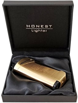 Elegant stormlighter i guld. Pålidelig, vindresistent, kraftig flamme