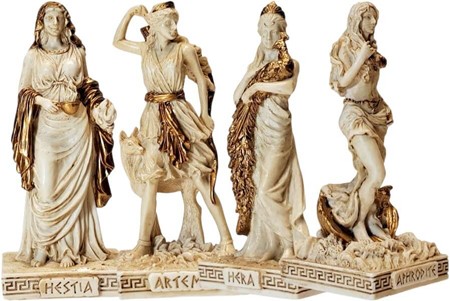 Imponerende dekorativ figurer sæt. Pantheon af de 12 græske guder