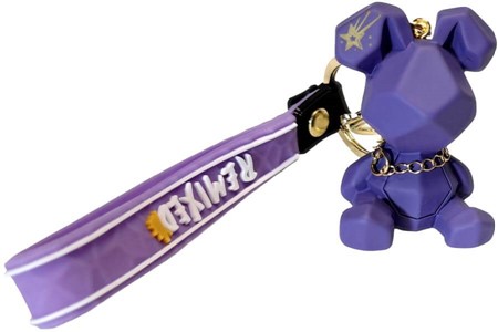 Violet Geometrisk Bamse Nøglering - Billig og Sjov Bilnøgle Dekoration