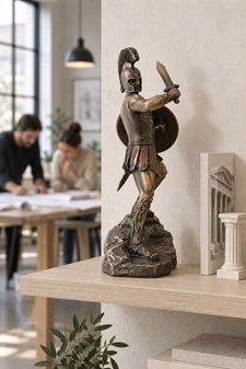 GRÆSKE HELTE. Bronze figur af Hektor den tapreste af trojanske krigere