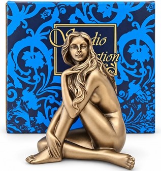 Romantisk bronzefigur. Sensuel kvindeakt i kunstnerisk lille form