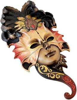 DEKORATION TIL VÆGGEN. Eksklusiv Venetiansk Ugle Maske i Bronze
