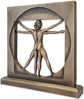 DEKORATION TIL HJEMMET. Figur af Vitruvianske Mand, Leonardo da Vinci