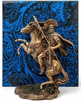 GAVE HAM. Imporedende bronze skulptur af Romerske centurion på hest