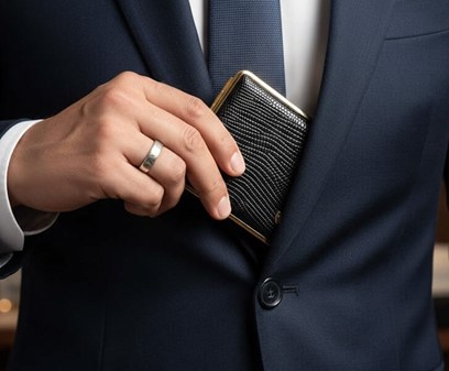 EKSKLUSIV GAVE TIL CHEFEN. Tyske sort cigaretetui i ægte firben læder